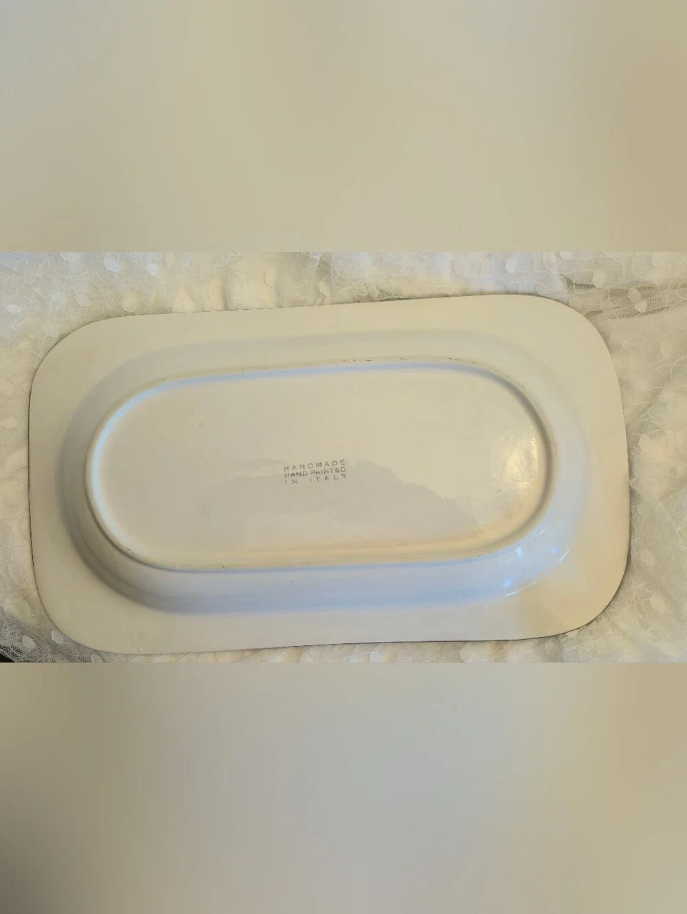 Made in Italy Hand Painted Pear & Plum Rectangular Bowl / Platter